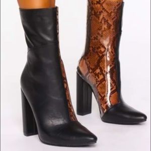 Black Clear Snakeskin Boot